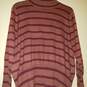 Melissa McCarthy mockneck striped  striped sweater
